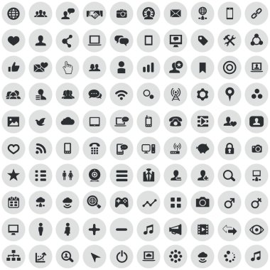 100 social media icon clipart