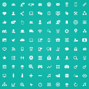 100 sosyal medya simge