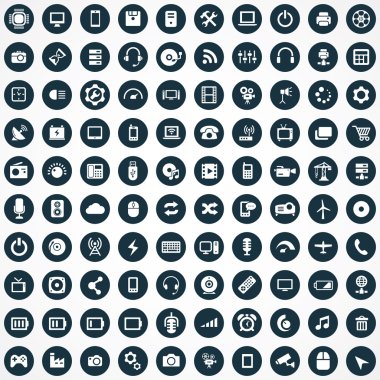 100 teknoloji simgesi