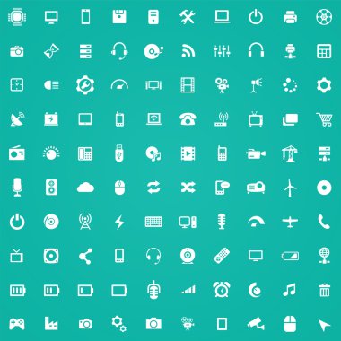 100 teknoloji simgesi