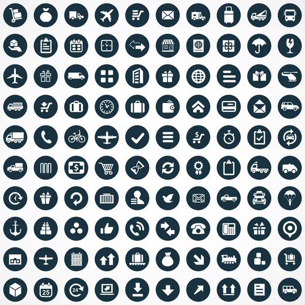 100 ikon pengiriman - Stok Vektor