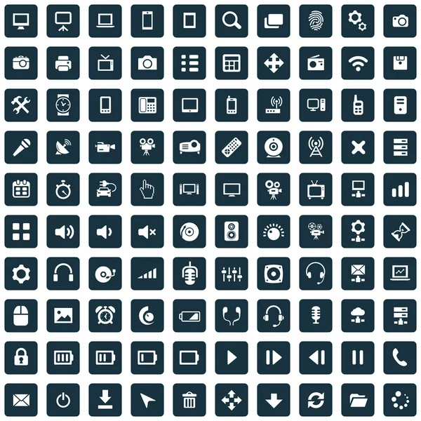 100 icono del dispositivo — Archivo Imágenes Vectoriales
