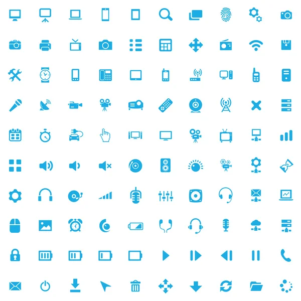 100 デバイス アイコン — ストックベクタ