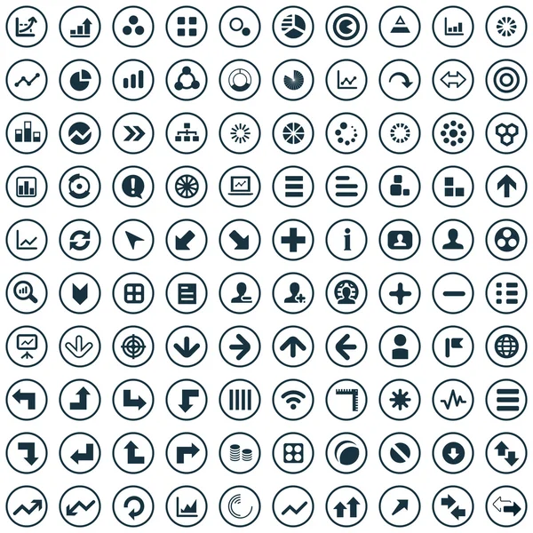 100 diagram iconen — Stockvector