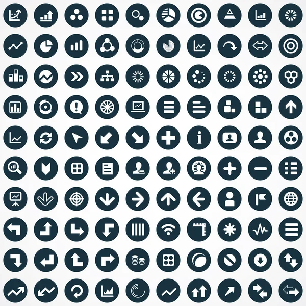 100 ikon diagram - Stok Vektor