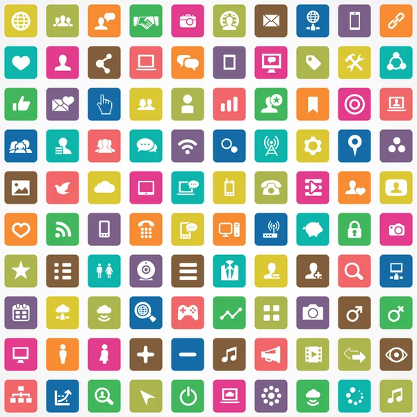 100 icono de medios sociales — Vector de stock