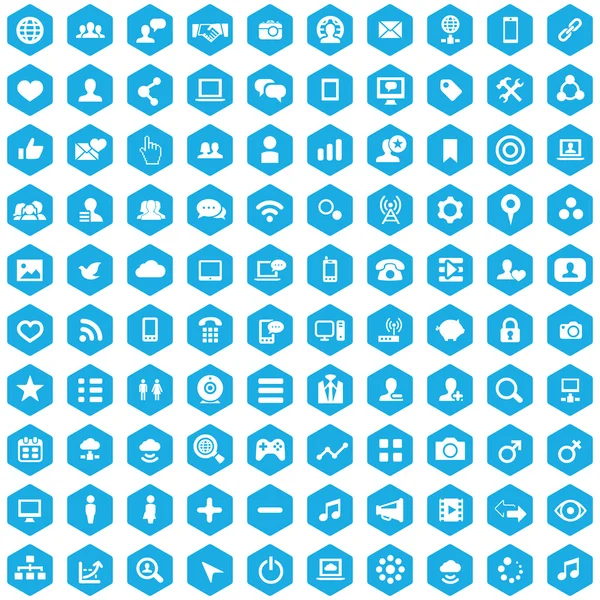 100 social media iconen — Stockvector