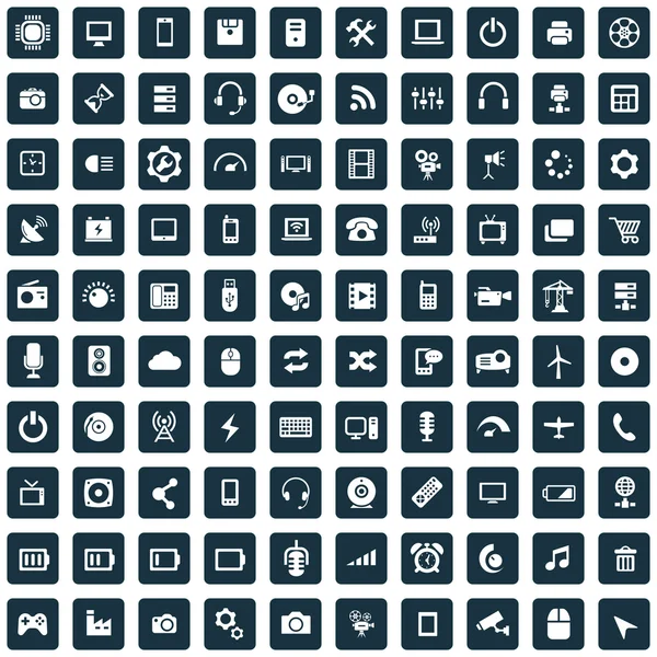 100 technologie pictogram — Stockvector