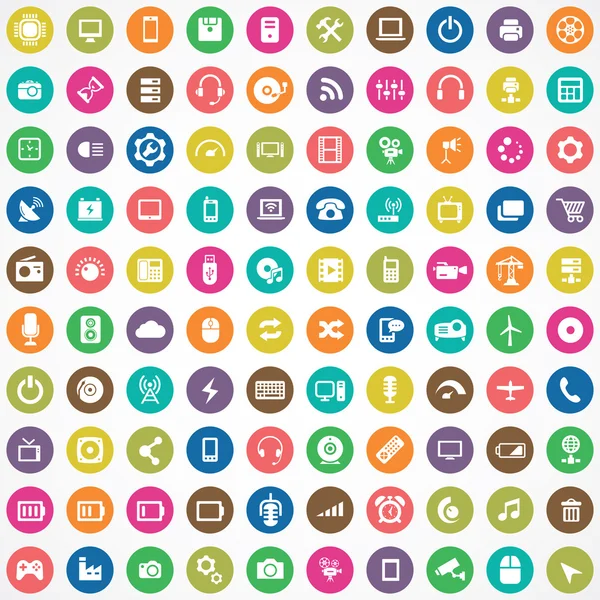 100 technology icon — Stock Vector