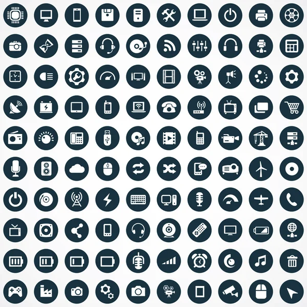 100 icône de la technologie — Image vectorielle