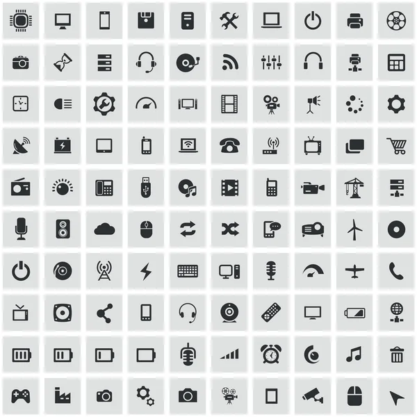 100 technologie pictogram — Stockvector