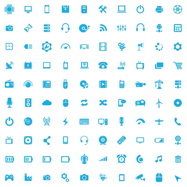 100 icono de la tecnología — Archivo Imágenes Vectoriales