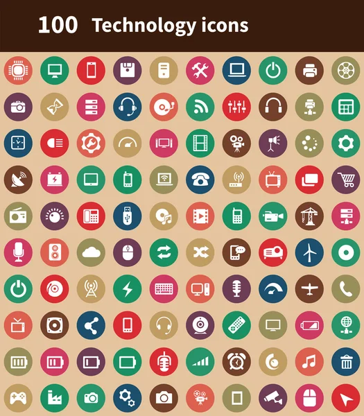 100 ícone de tecnologia —  Vetores de Stock