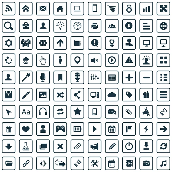 100 icono de diseño web — Archivo Imágenes Vectoriales
