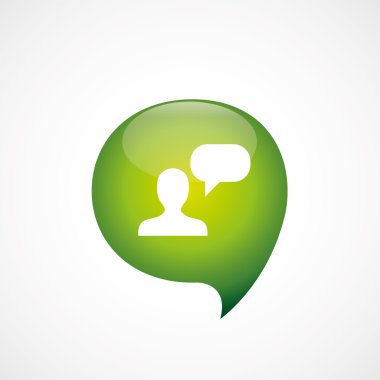 Sohbet simgesi yeşil kabarcık sembolü günlük düşünüyorum