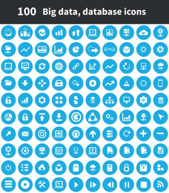 100 büyük veri, veritabanı simgeler