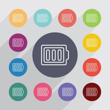 tam dolu pil anahat daire, düz Icons set