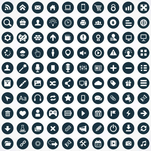 100 ikon desain web - Stok Vektor
