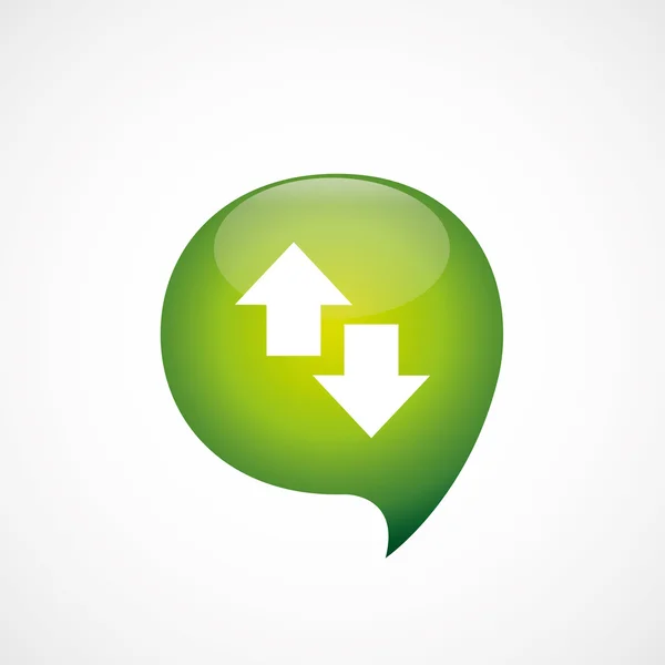 Pijl pictogram groen denken zeepbel symbool log — Stockvector