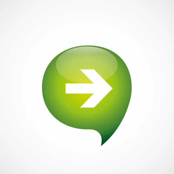 Pilen ikonen grönt tror bubbla symbol log — Stock vektor
