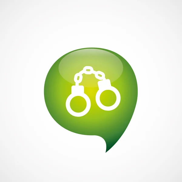 Handcuffs icon green think bubble symbol log — Stock Vector