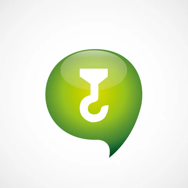 Bouw kraan pictogram groen denk zeepbel symbool log — Stockvector