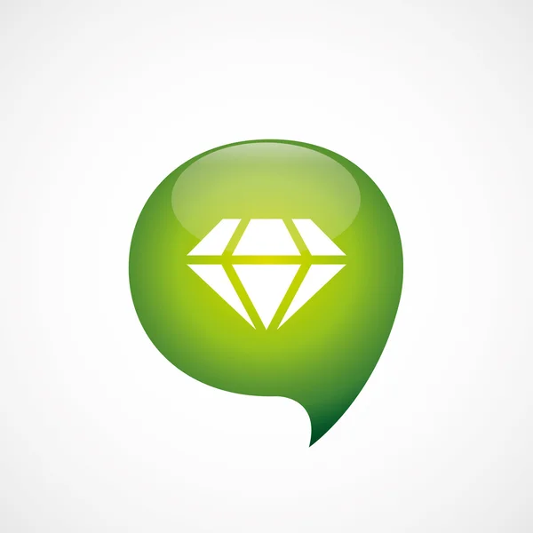 Diamond icon green think bubble symbol log — Stock Vector