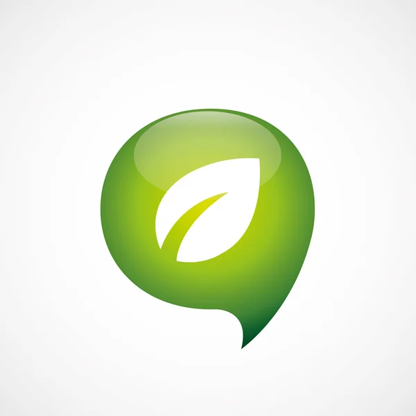 Ícone de planta verde pensar bolha símbolo log —  Vetores de Stock