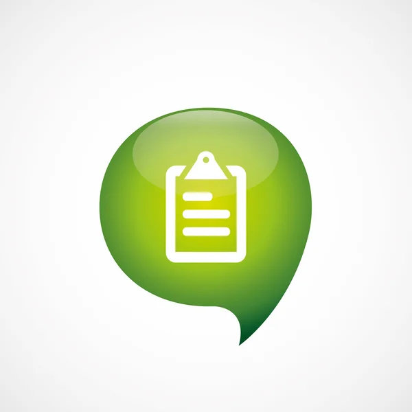 Lista Zielona ikona myśleć bańki symbol dziennika — Wektor stockowy