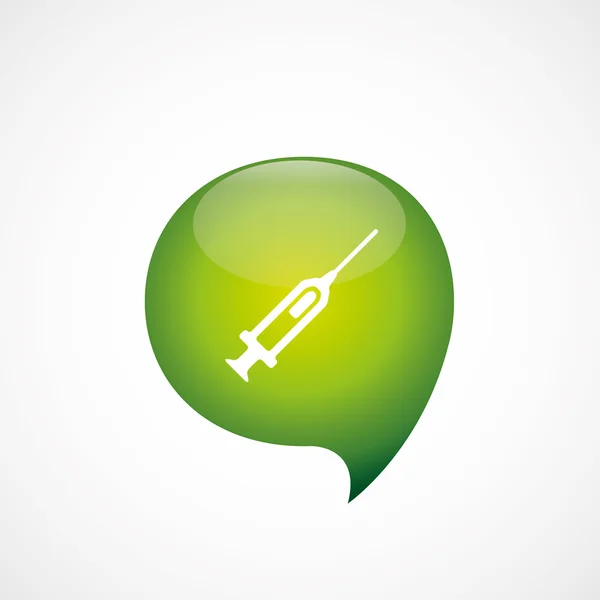 Injekční stříkačka ikonu zelené myslím bublina symbol protokol — Stockový vektor