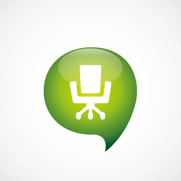 Office chair icon green think bubble symbol log — Stock Vector