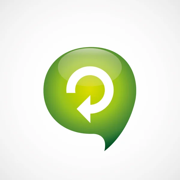 Φορτώσετε εκ νέου το εικονίδιο Πράσινη φούσκα σκεφτείτε σύμβολο κούτσουρο — Διανυσματικό Αρχείο