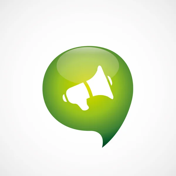 Πράσινο εικονίδιο του ομιλητή ότι φούσκα σύμβολο κούτσουρο — Διανυσματικό Αρχείο