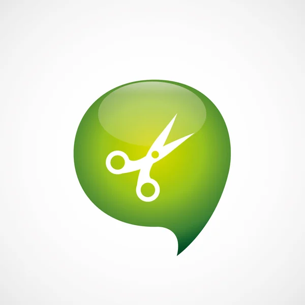 Zielona ikona nożyczki myśleć bańki symbol dziennika — Wektor stockowy