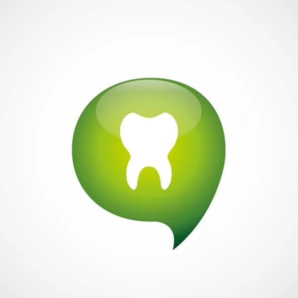 歯アイコン緑と思うバブル シンボル ログ — ストックベクタ