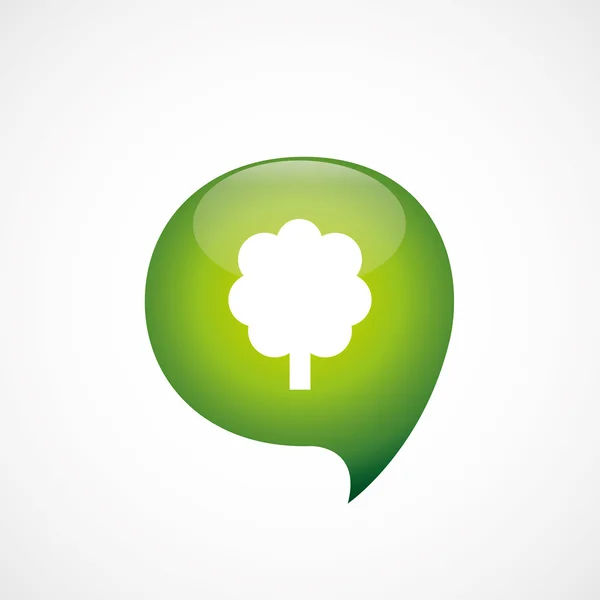 Árbol icono verde pensar burbuja símbolo registro — Vector de stock