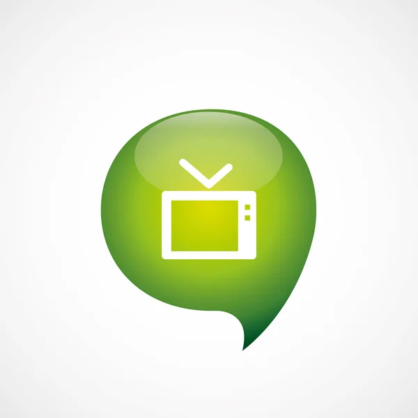 TV pictogram groen denken zeepbel symbool log — Stockvector