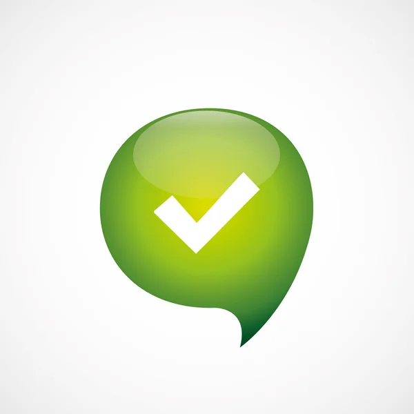 Ok icona verde pensare bolla simbolo log — Vettoriale Stock