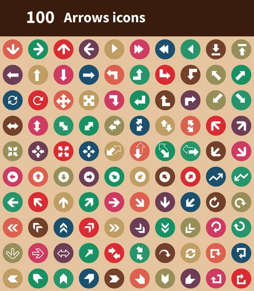 100 pijlen iconen — Stockvector