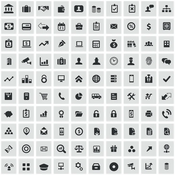 100 bank icons — Stock Vector