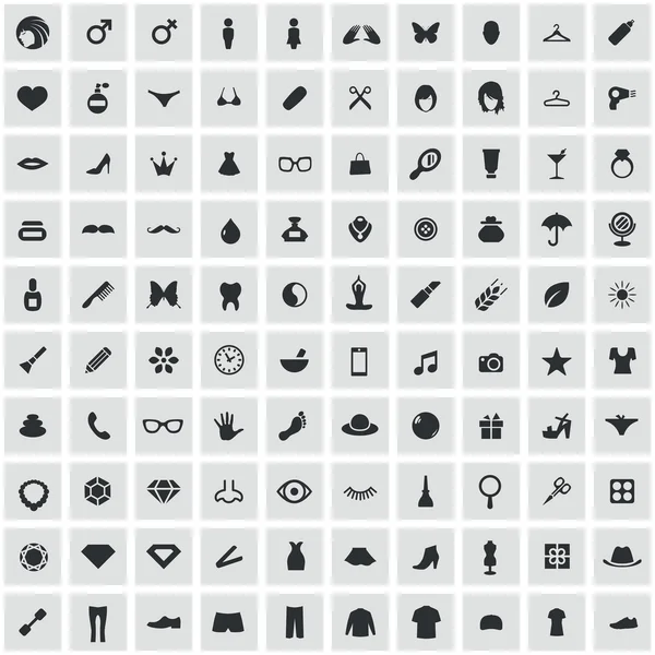 100 belleza, icono de glamour — Vector de stock