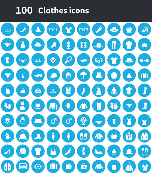 100 iconos de ropa — Archivo Imágenes Vectoriales