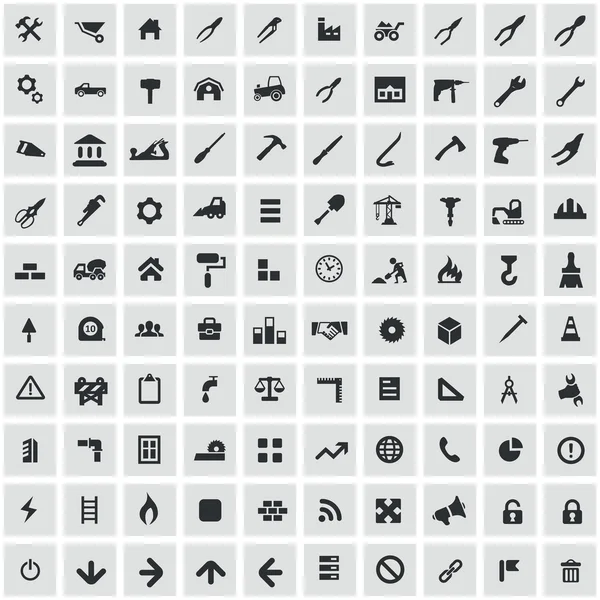 100 icono de construcción — Archivo Imágenes Vectoriales