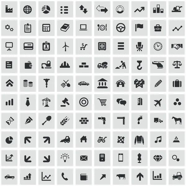 100 iconos de la economía — Archivo Imágenes Vectoriales
