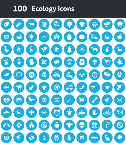 100 ekologi ikoner — Stock vektor