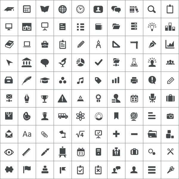 100 ícone de educação — Vetor de Stock
