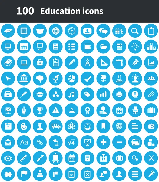 100 onderwijs iconen — Stockvector