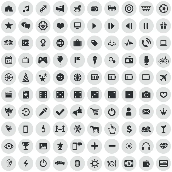 100 icono de entretenimiento — Archivo Imágenes Vectoriales