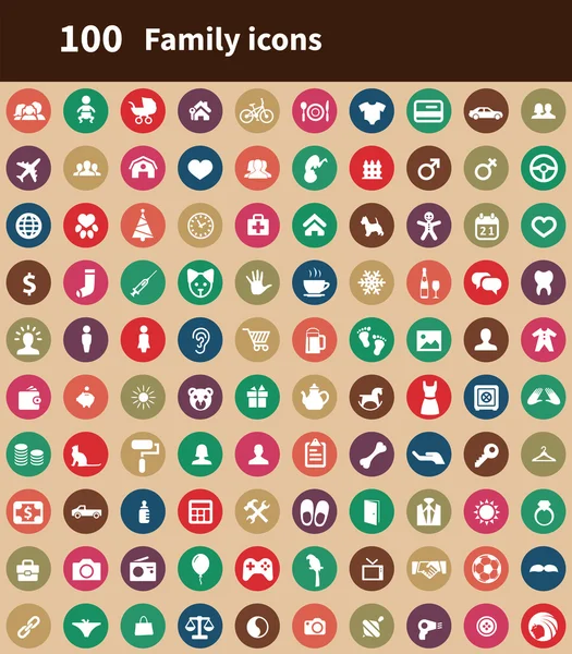100 家庭图标 — 图库矢量图片