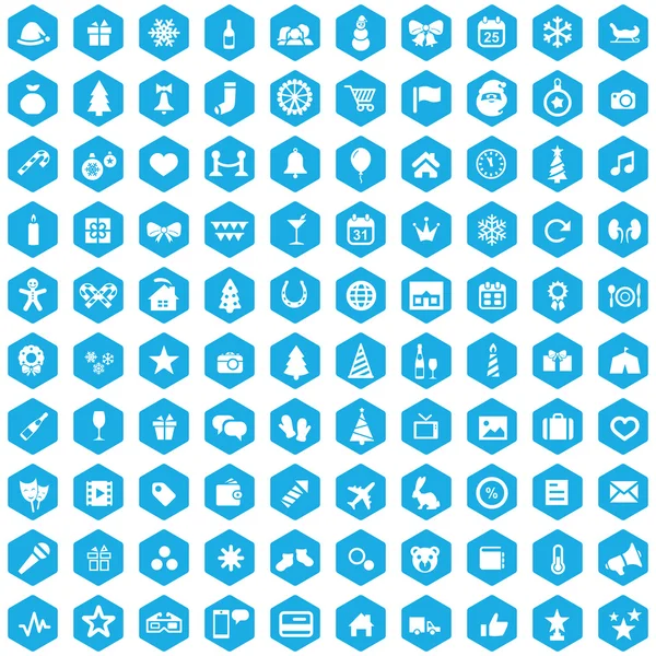 100 new year icons — Stock Vector